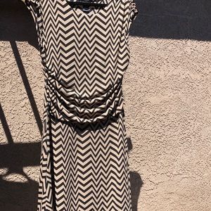 Black/tan chevron pattern dress